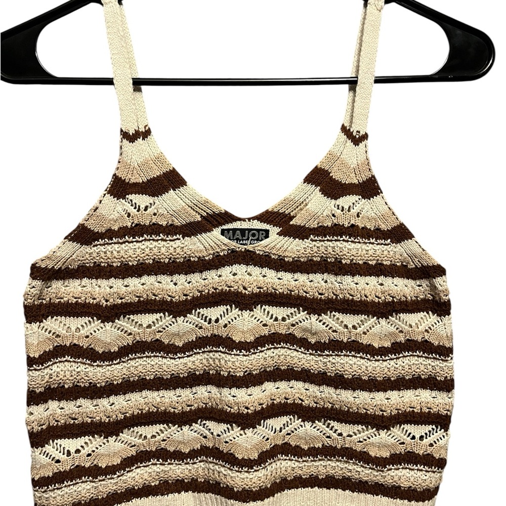 Elegant Brown and Cream Striped Camisole